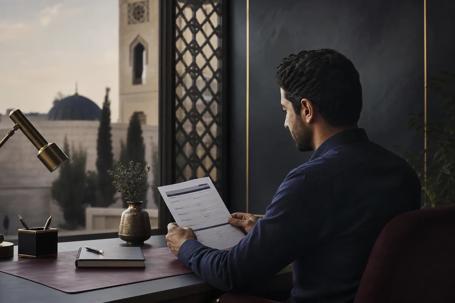 شخص يراجع طلب بدل التعطل عن العمل وبيانات الضمان الاجتماعي
