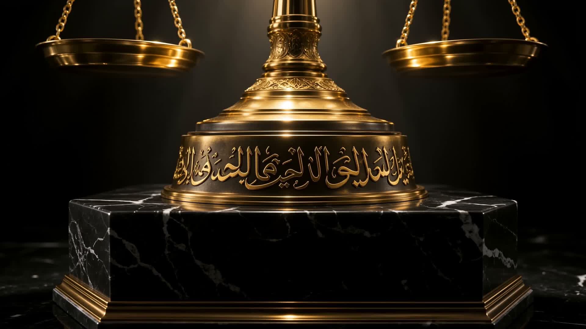 Close detail of the scales of justice